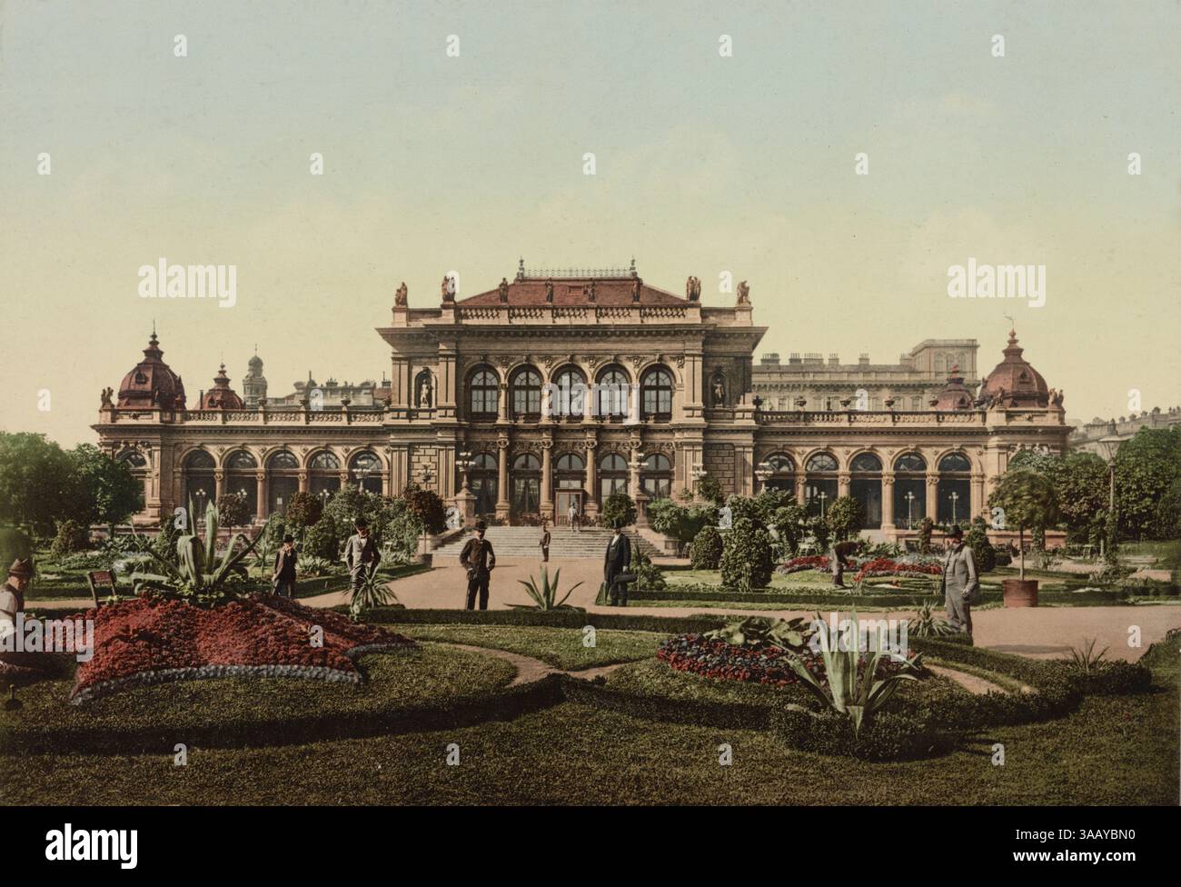 Stampa fotocromatica della sala concerti Kursalon allo Stadtpark di Vienna, Austria. Foto Stock