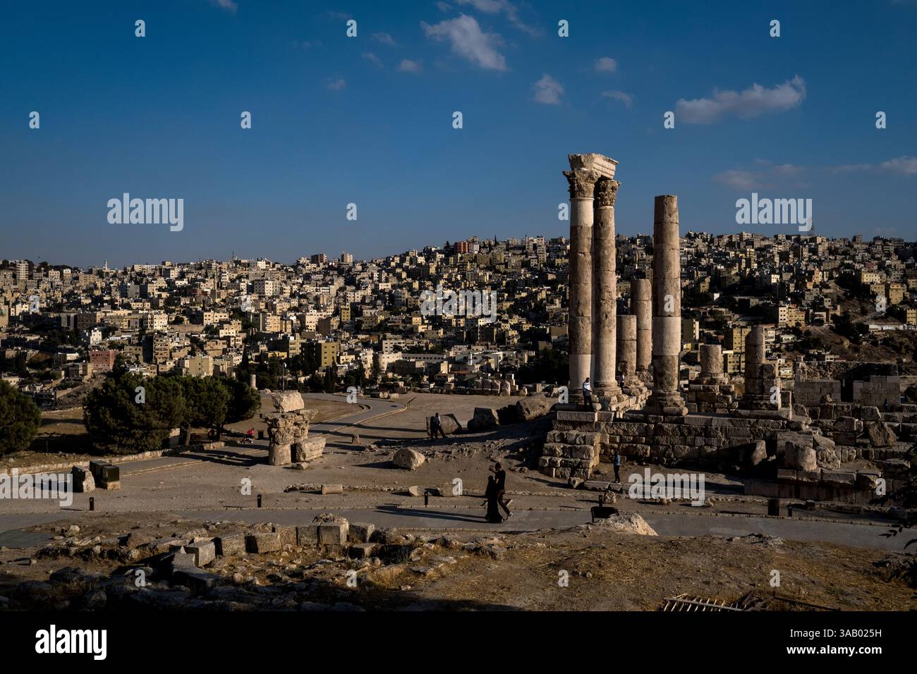 AMMAN, GIORDANIA - 10 SETTEMBRE 2021: Punto panoramico di Amma dalla Cittadella di Amman. CREDITO: Daniel Rodrigues Foto Stock
