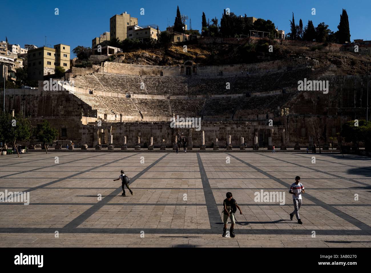 AMMAN, GIORDANIA - 10 SETTEMBRE 2021: Teatro romano nella città vecchia di Amman. CREDITO: Daniel Rodrigues Foto Stock