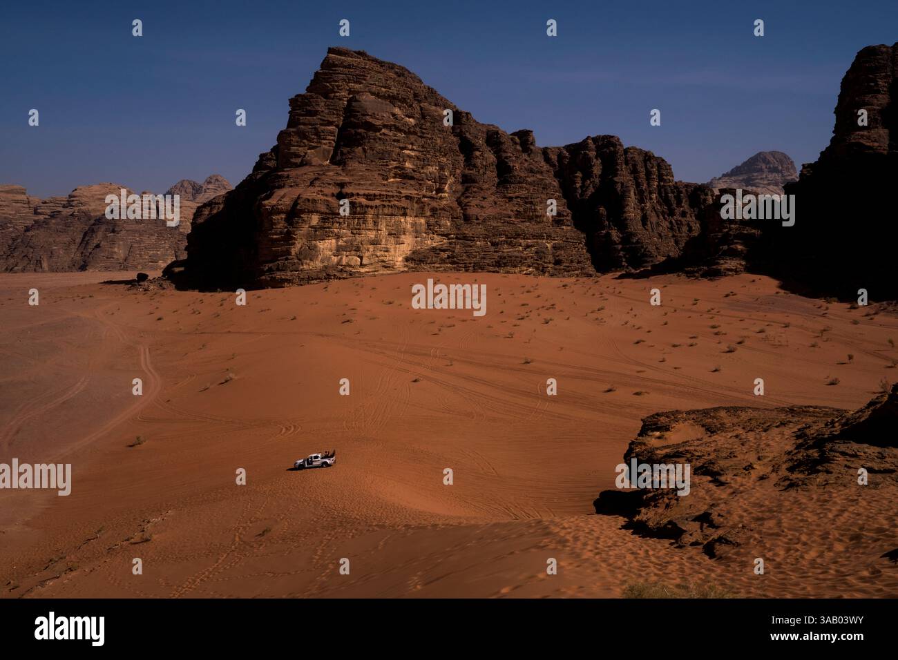 WADI RUM, GIORDANIA - 10 SETTEMBRE 2021: Deserto di Wadi Rum, ambientazione del film marziano con Matt Damon. CREDITO: Daniel Rodrigues Foto Stock