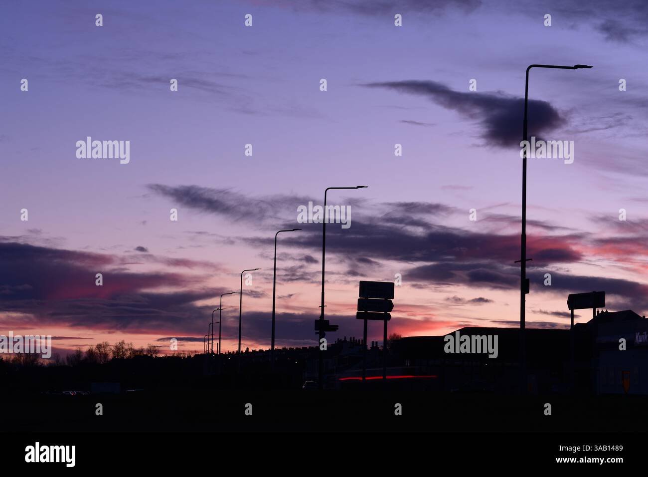 Tramonto sulla spiaggia Foto Stock