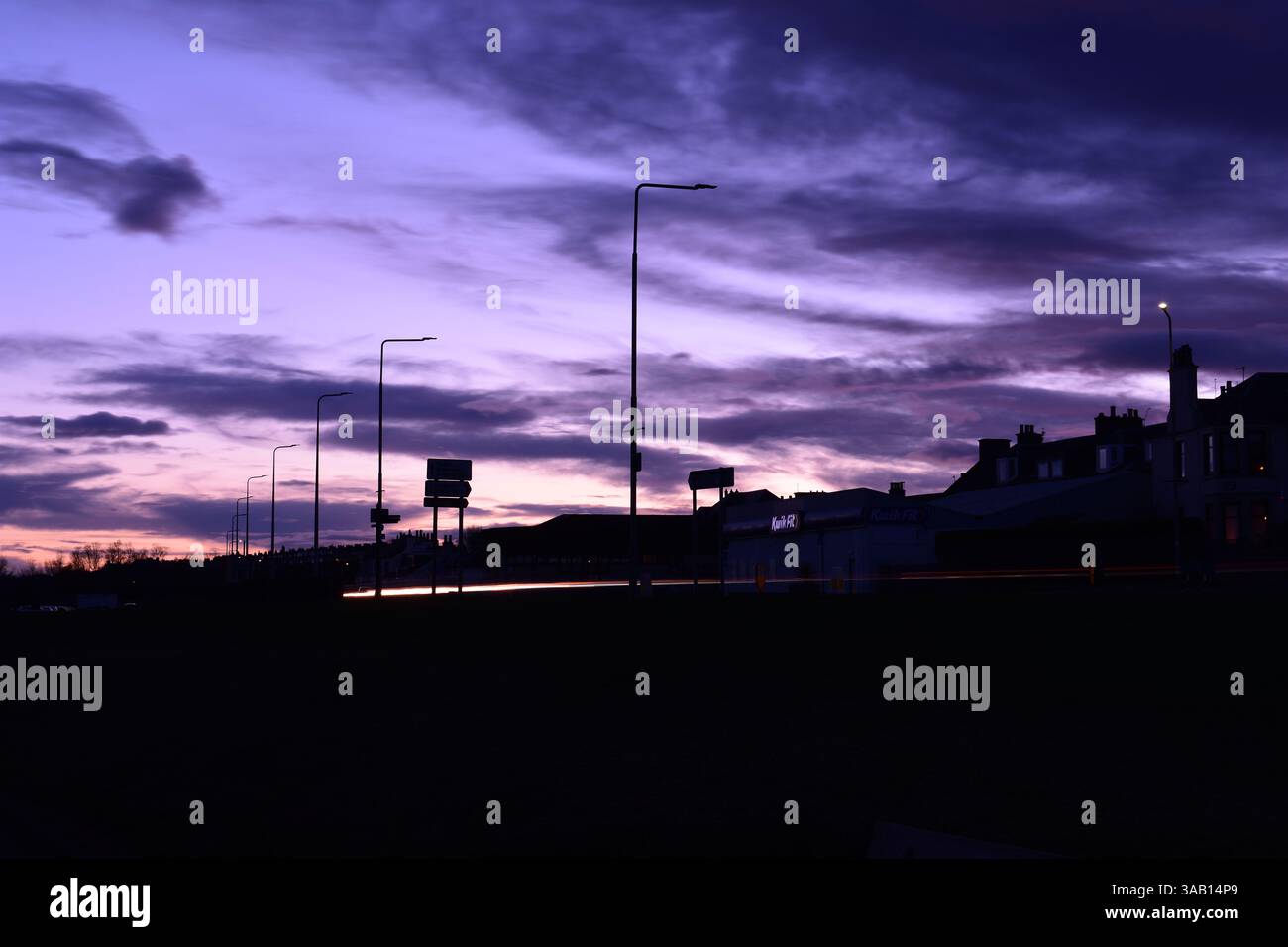 Tramonto sulla spiaggia Foto Stock