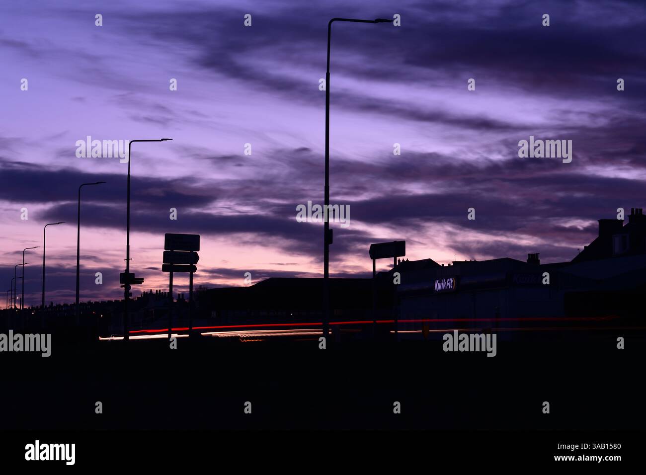 Tramonto sulla spiaggia Foto Stock