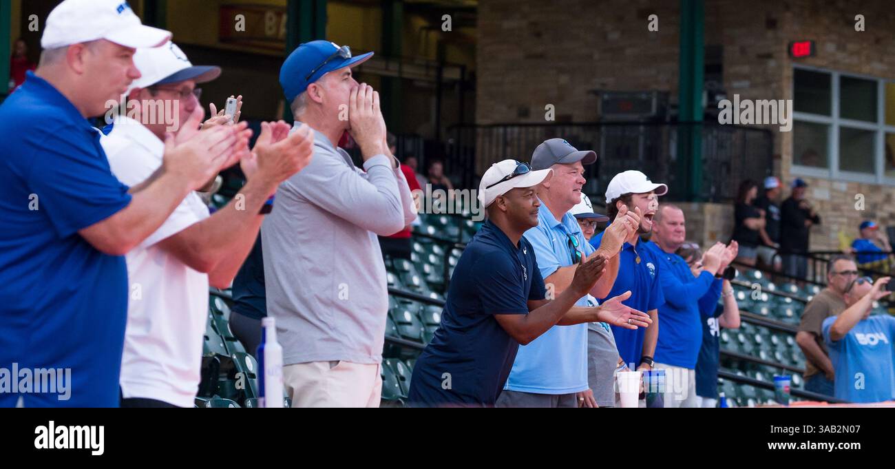23 maggio 2018: Durante il Southland Conference Championships 2018. Partita 3 New Orleans vs Sam Houston al Constellation Field Sugar Land, Texas. No. 8 New Orleans Privateers ha superato il numero 1 Sam Houston State 4-3 in 10 inning, qualcosa che non è successo dal 2015 (Credit Image: &Copy; Maria Lysaker/CSM via ZUMA Wire) Foto Stock