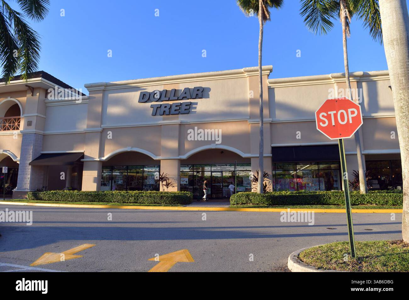 16 febbraio 2018 - Parkland, Florida, Stati Uniti d'America - PARKLAND, Florida - 16 FEBBRAIO: Il sospetto di sparatorie della scuola della Florida Nikolas Cruz è stato impiegato in un negozio Dollar Tree a Parkland, dove presumibilmente ha ucciso 17 persone durante un attacco alla Marjory Stoneman Douglas High School questa settimana il 16 febbraio 2018 a Parkland, Florida... People: Dollar Tree. (Immagine di credito: © SMG via ZUMA Wire) Foto Stock