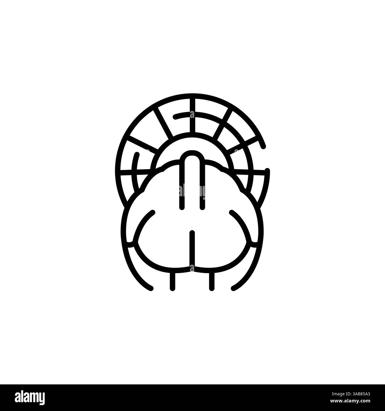 Contorno icona tacchino arrosto Illustrazione Vettoriale