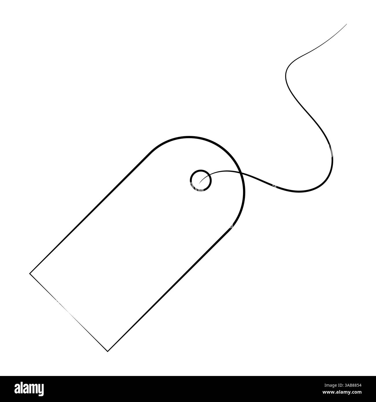 Etichetta elegante, etichetta prezzo con etichetta del prodotto con stringa curva Illustrazione Vettoriale