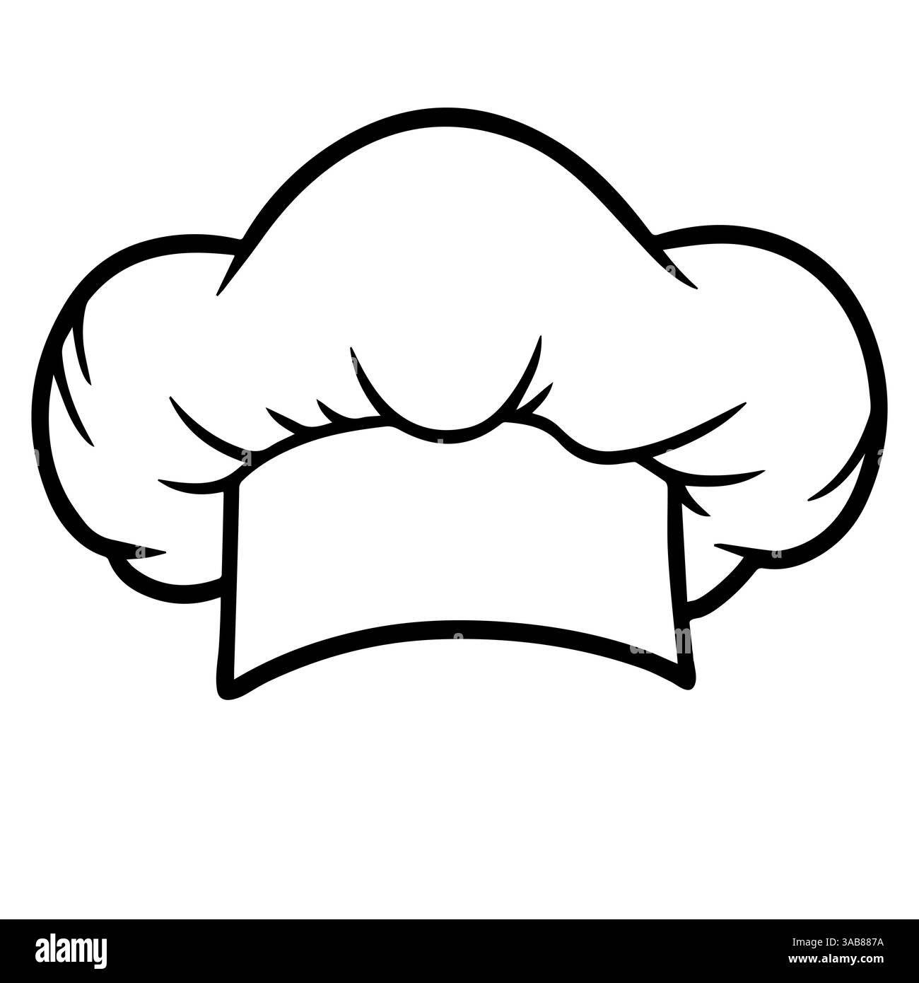 Semplice cappello da chef per menu e temi di cucina con logo Illustrazione Vettoriale