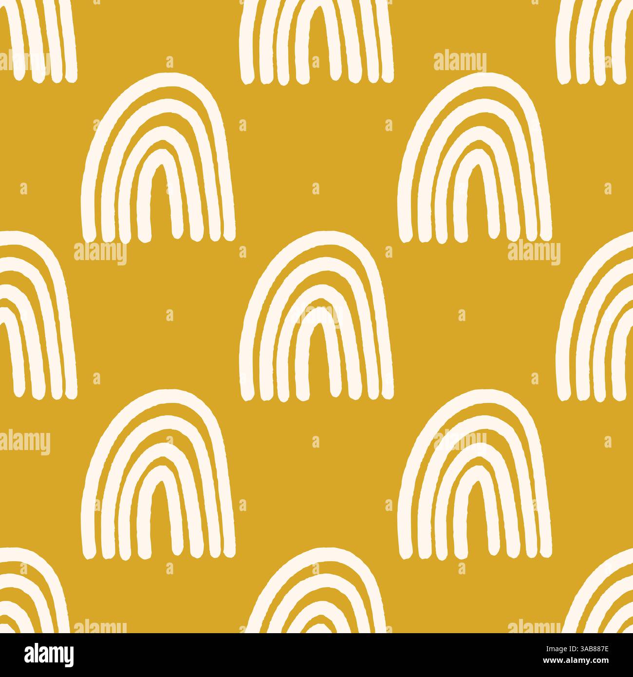 Fantasia magica senza cuciture con arcobaleni moderni. Illustrazione Vettoriale