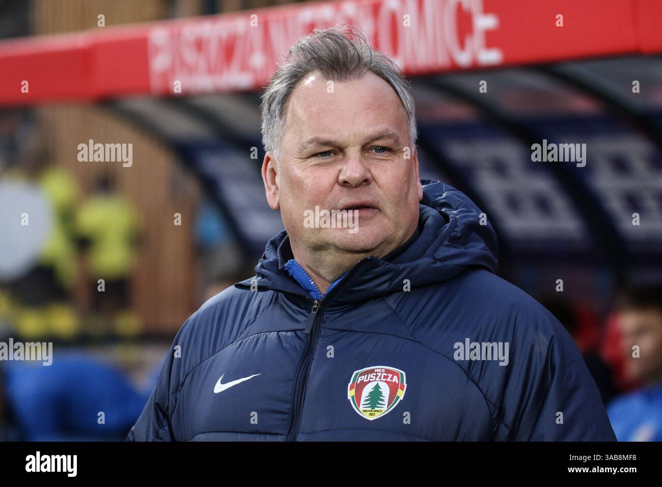 Niepolomice, Polonia. 1 aprile 2025. Calcio 2024 2025 Coppa di Polonia - Puszcza Niepolomice vs Pogon Szczecin op: TOMASZ TULACZ crediti: Konrad Swierad/Alamy Live News Foto Stock