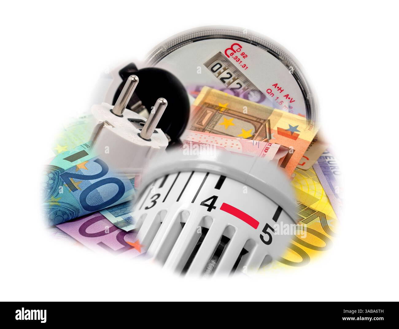 Costi di riscaldamento in una rappresentazione simbolica Foto Stock