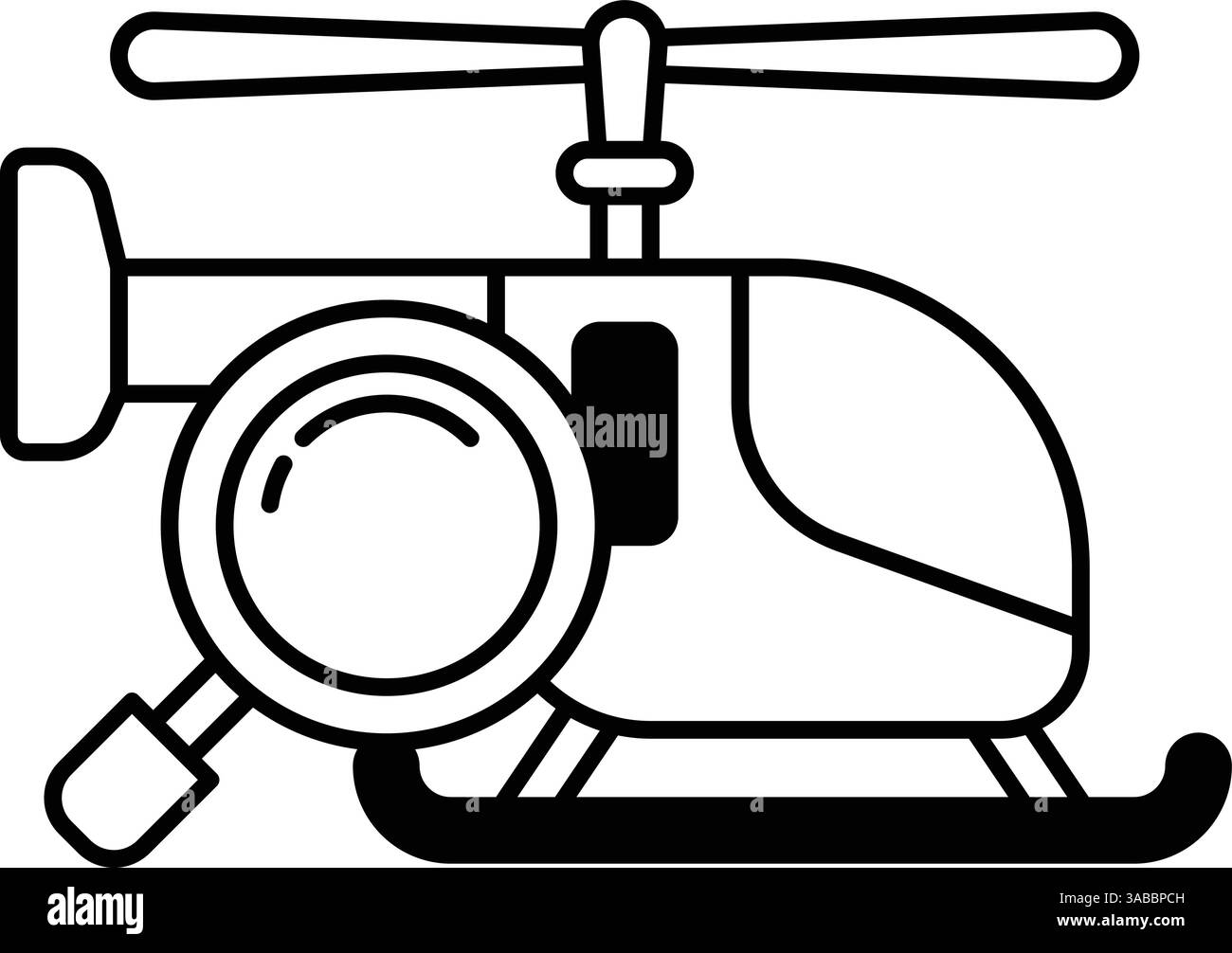 Un elicottero con naso e punta Illustrazione Vettoriale