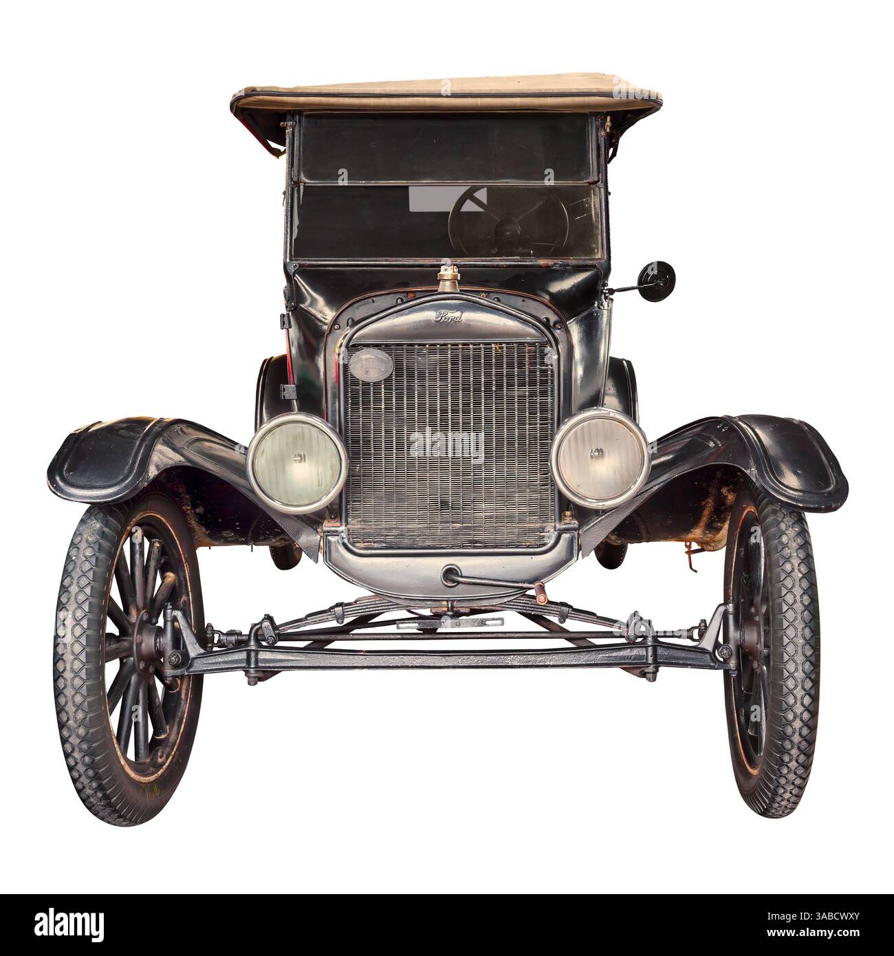 Drempt, Paesi Bassi - 18 aprile 2024: Ford Model T americana nera del XX secolo a Drempt, Paesi Bassi Foto Stock