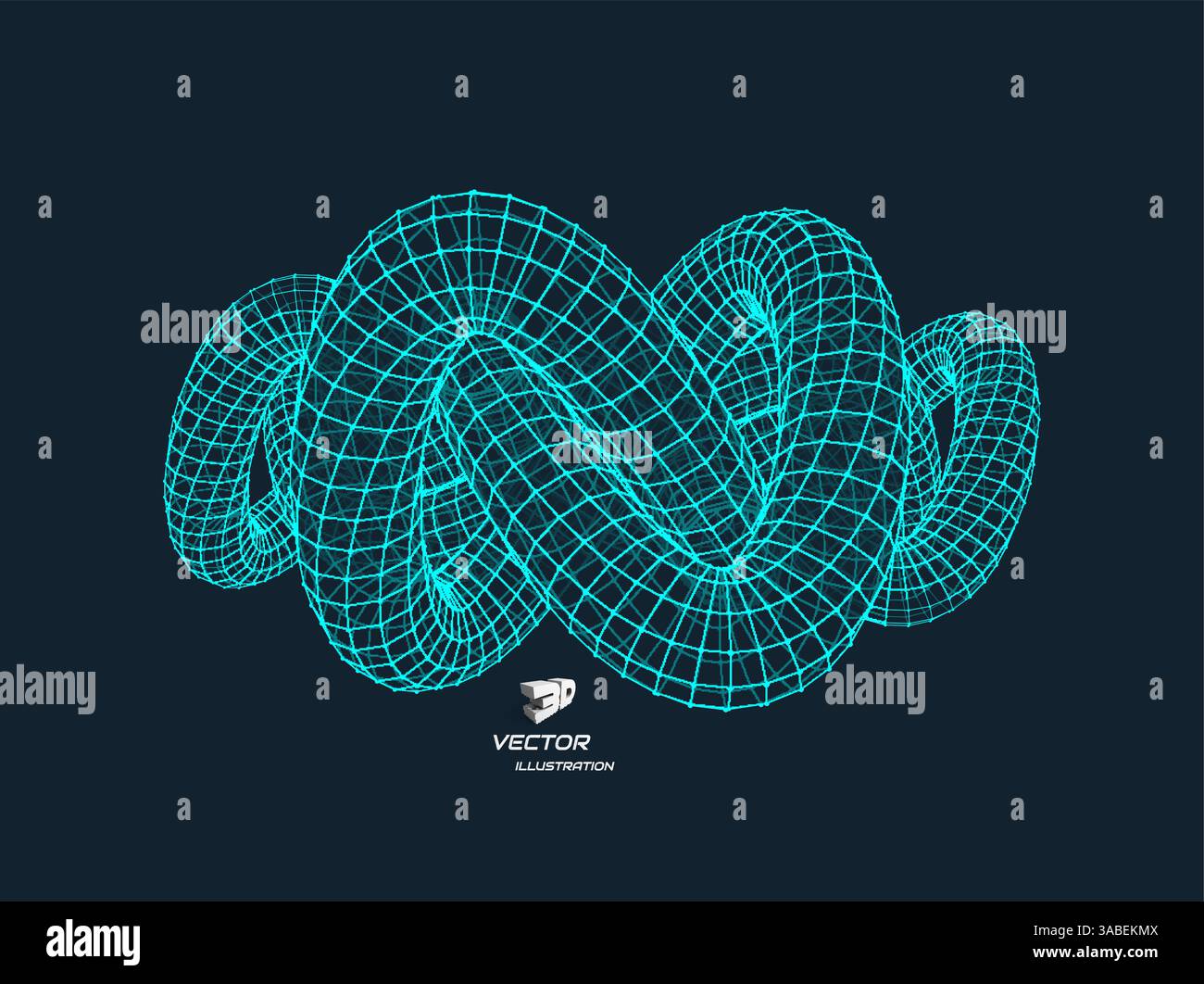 3d la struttura di collegamento. La tecnologia avveniristica stile. Disegno astratto. Reticolo elemento geometrico. Illustrazione Vettoriale. Illustrazione Vettoriale