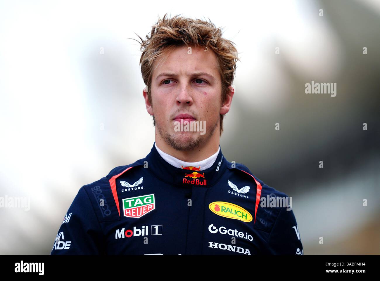 Foto del file del 26-02-2025 di Liam Lawson, che ammette la sua ascesa dalla Red Bull dopo appena due gare è stato uno shock inaspettato, ma ha promesso di fare il meglio del suo tempo nella squadra junior del team di Formula 1. Data di pubblicazione: Mercoledì 2 aprile 2025. Foto Stock
