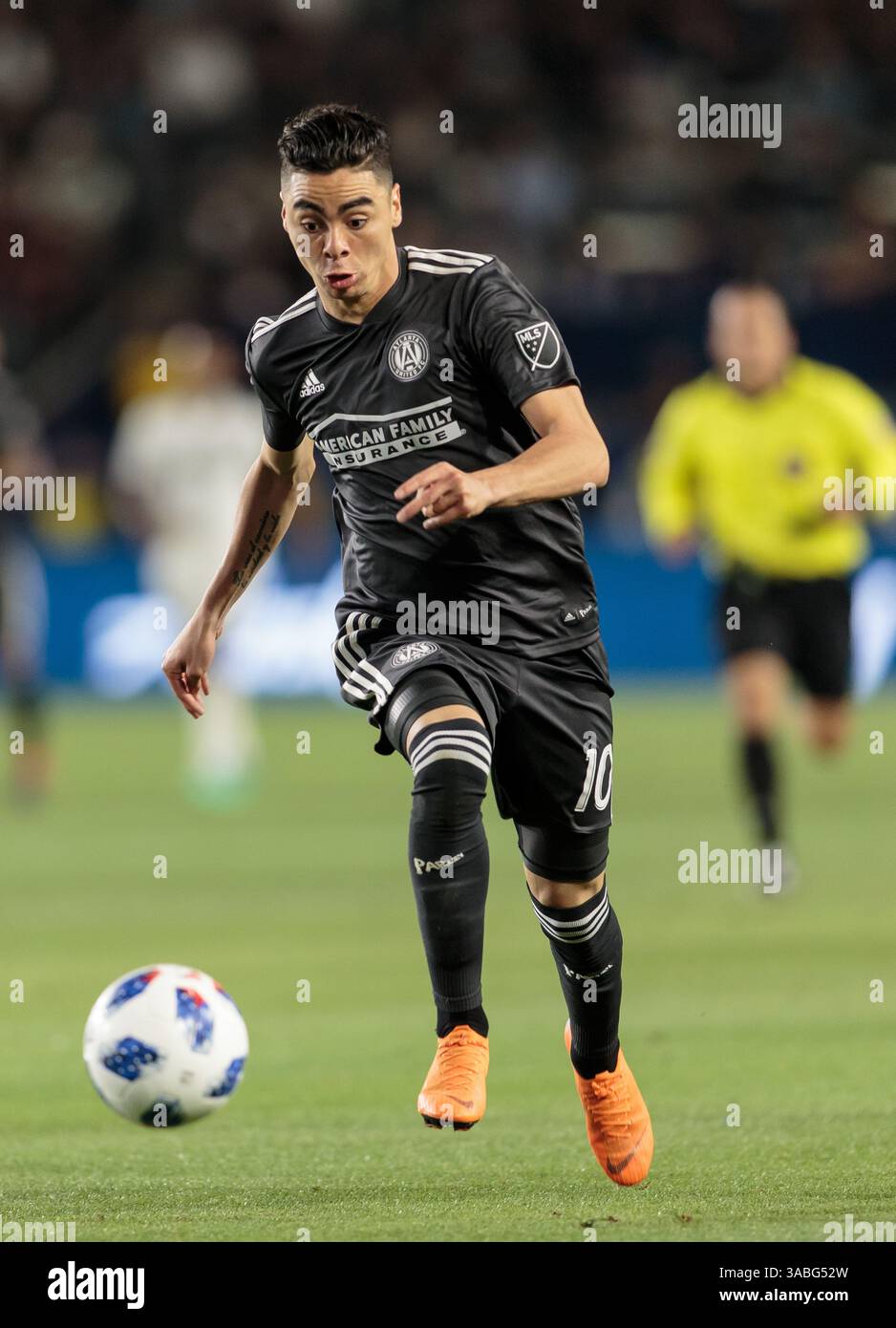 21 aprile 2018 - Carson, CA, USA - Carson, CA - sabato 21 aprile 2018: L'Atlanta United FC sconfisse i Los Angeles Galaxy 2-0 in una partita di stagione regolare della Major League Soccer (MLS) allo StubHub Center. (Immagine di credito: © Michael Janosz/ISIPhotos via ZUMA Wire) Foto Stock