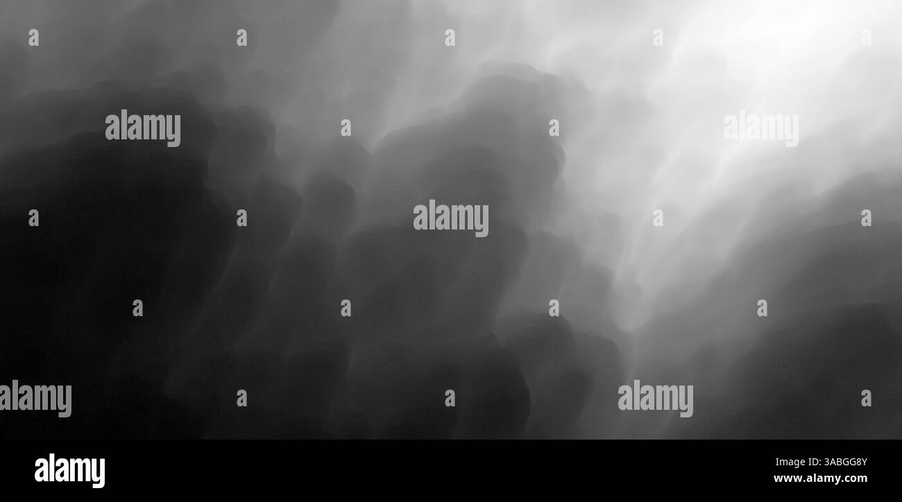 Cielo grigio con nuvole. Nuvole di ominousb oscure e angosciate con nuvole di cumulo. Consistenza naturale del fumo. Cielo prima di forte pioggia. Illustrazione vettoriale o ban Illustrazione Vettoriale