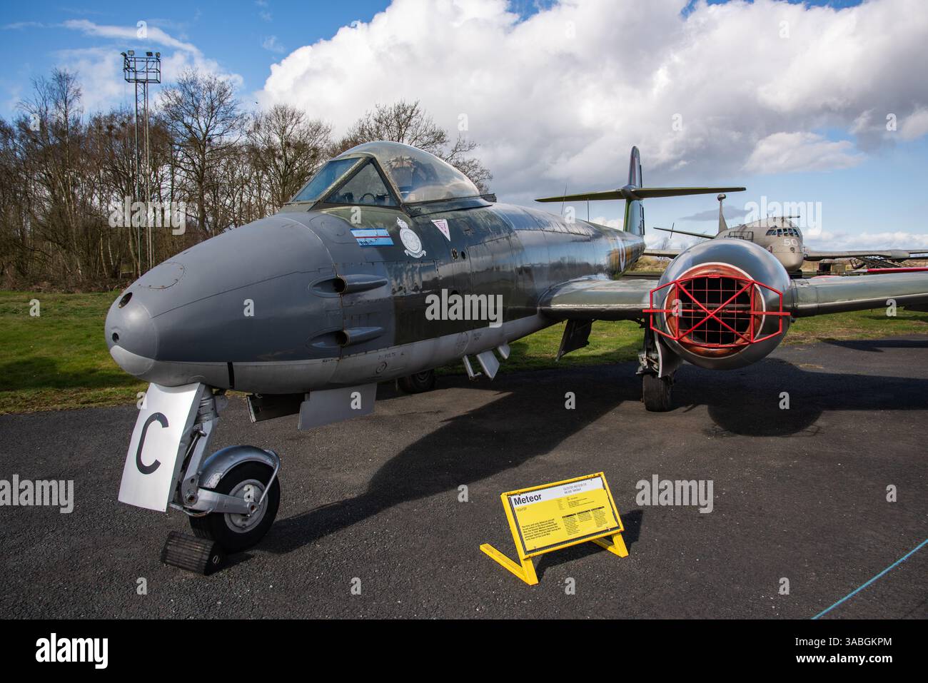 Gloster Meteor F8, Yorkshire Air Museum, Elvington, Yorkshire, Inghilterra, Regno Unito Foto Stock