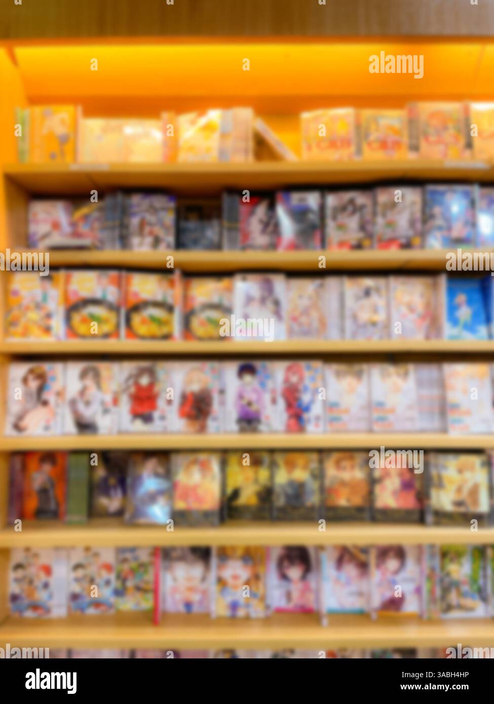 Vista sfocata e sfocata dello sfondo della libreria - Immagine stock catturata con smartphone