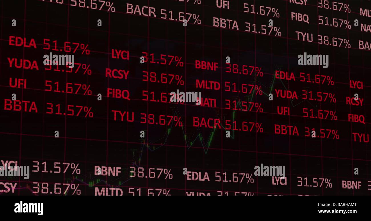 Immagine delle statistiche e dell'elaborazione dei dati finanziari Foto Stock