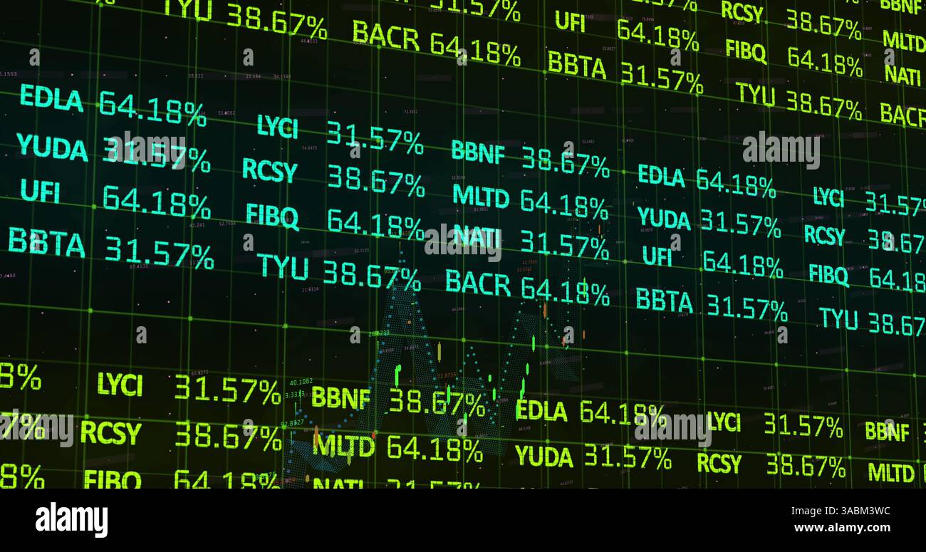 Immagine del trattamento dei dati finanziari Foto Stock