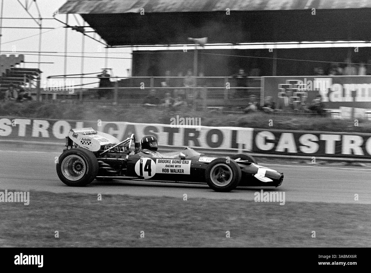 Graham Hill al Gran Premio di Gran Bretagna del 1970 Brands Hatch Foto Stock