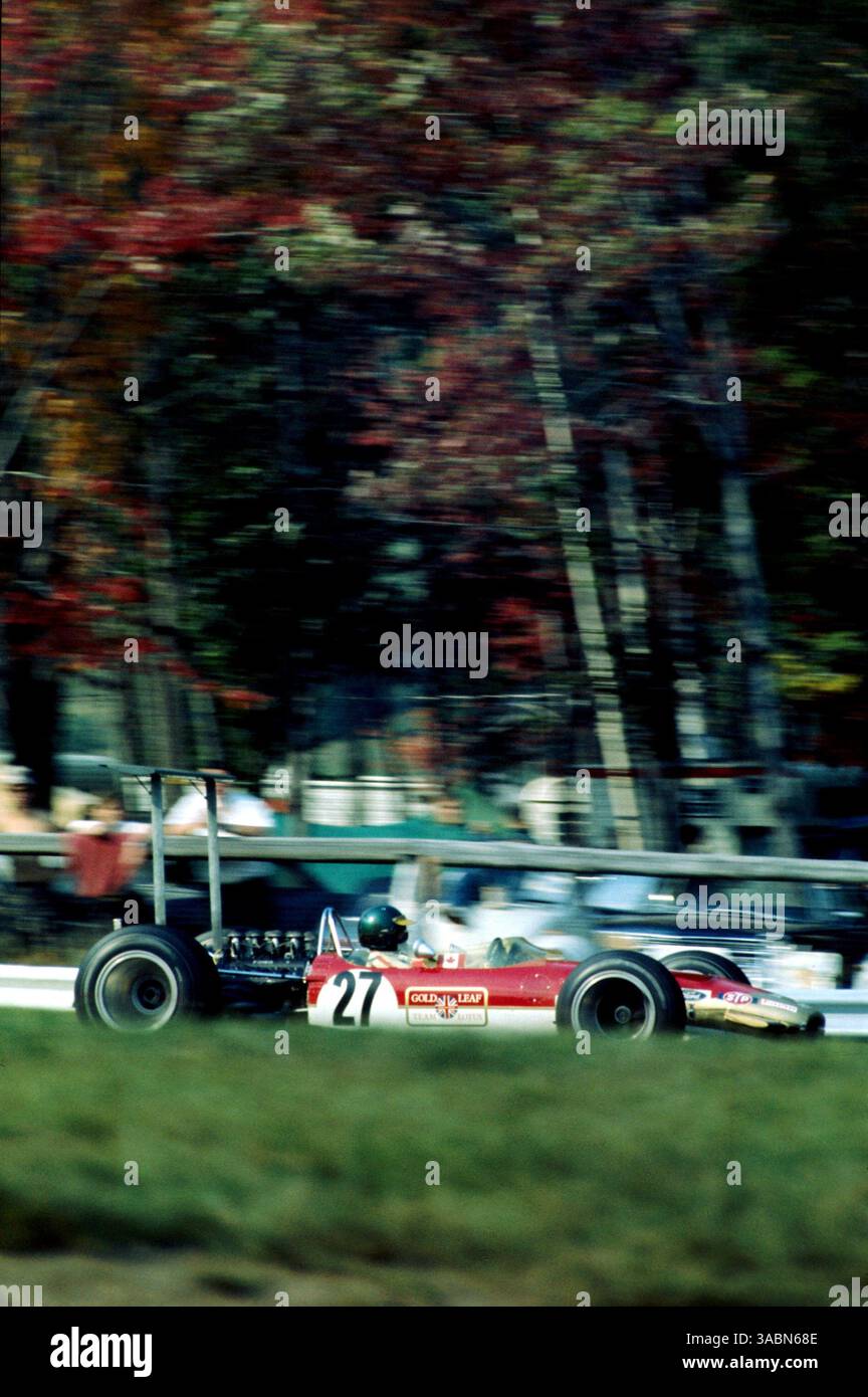 Il pilota semiprofessionista canadese Bill Brack (CDN) ha guidato una Lotus Cosworth 49B ma si è ritirato dopo 18 giri con un albero motore rotto..Canadian Grand Prix, RD10, Mont-Tremblant, Canada. 22 settembre 1968..migliore IMMAGINE (immagine di credito: ©Sutton Motorsports/ZUMA Press) Foto Stock