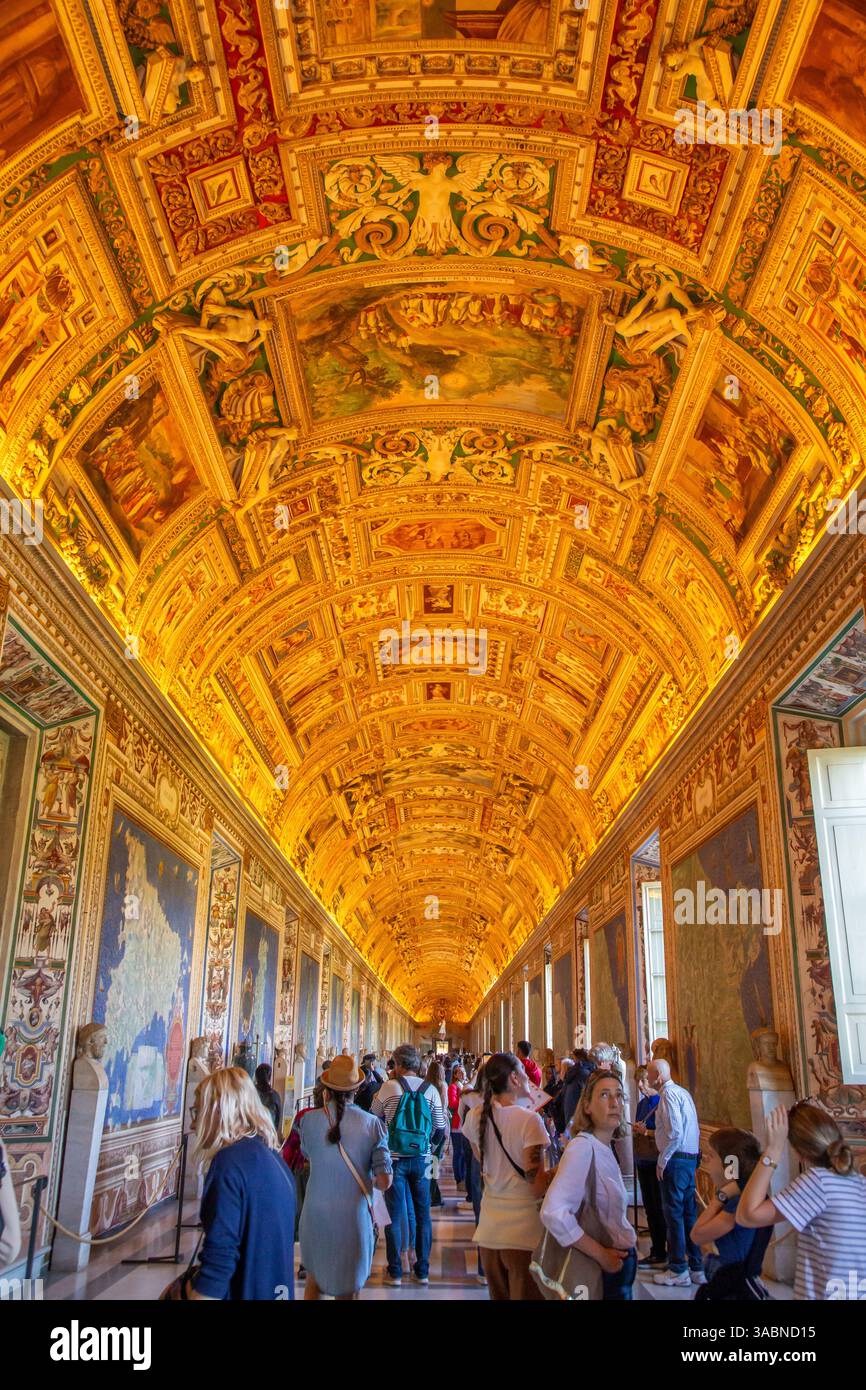 Galleria delle carte geografiche dei Musei Vaticani, città del Vaticano Foto Stock
