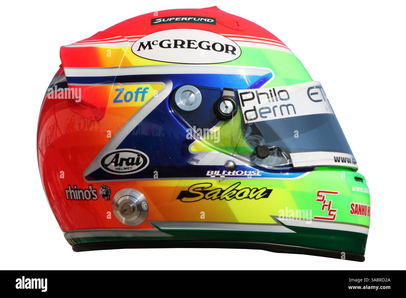 Il casco di Sakon Yamamoto (JPN) il nuovo pilota Spyker. ..Campionato del mondo di Formula 1, Rd 11, Gran Premio d'Ungheria, preparativi, Budapest, Ungheria, giovedì 2 agosto 2007. (Immagine di credito: ©Sutton Motorsports/ZUMA Press) RESTRIZIONI: SOLO DIRITTI del Nord e del Sud America! Foto Stock