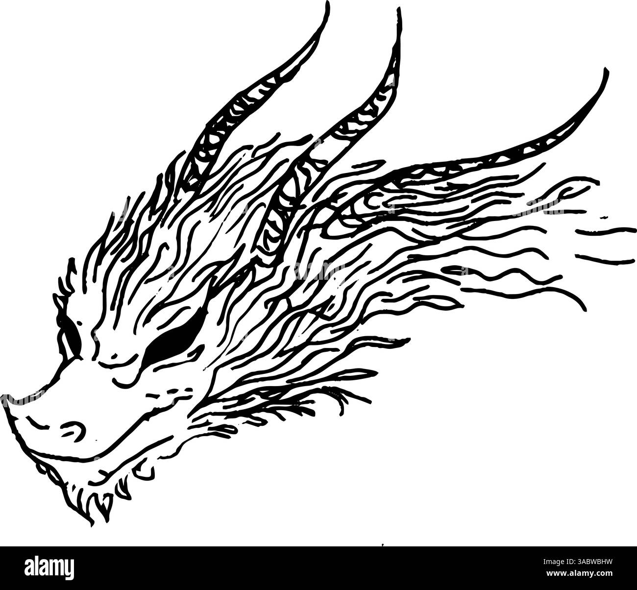 Illustrazione della testa del drago stilizzata Illustrazione Vettoriale