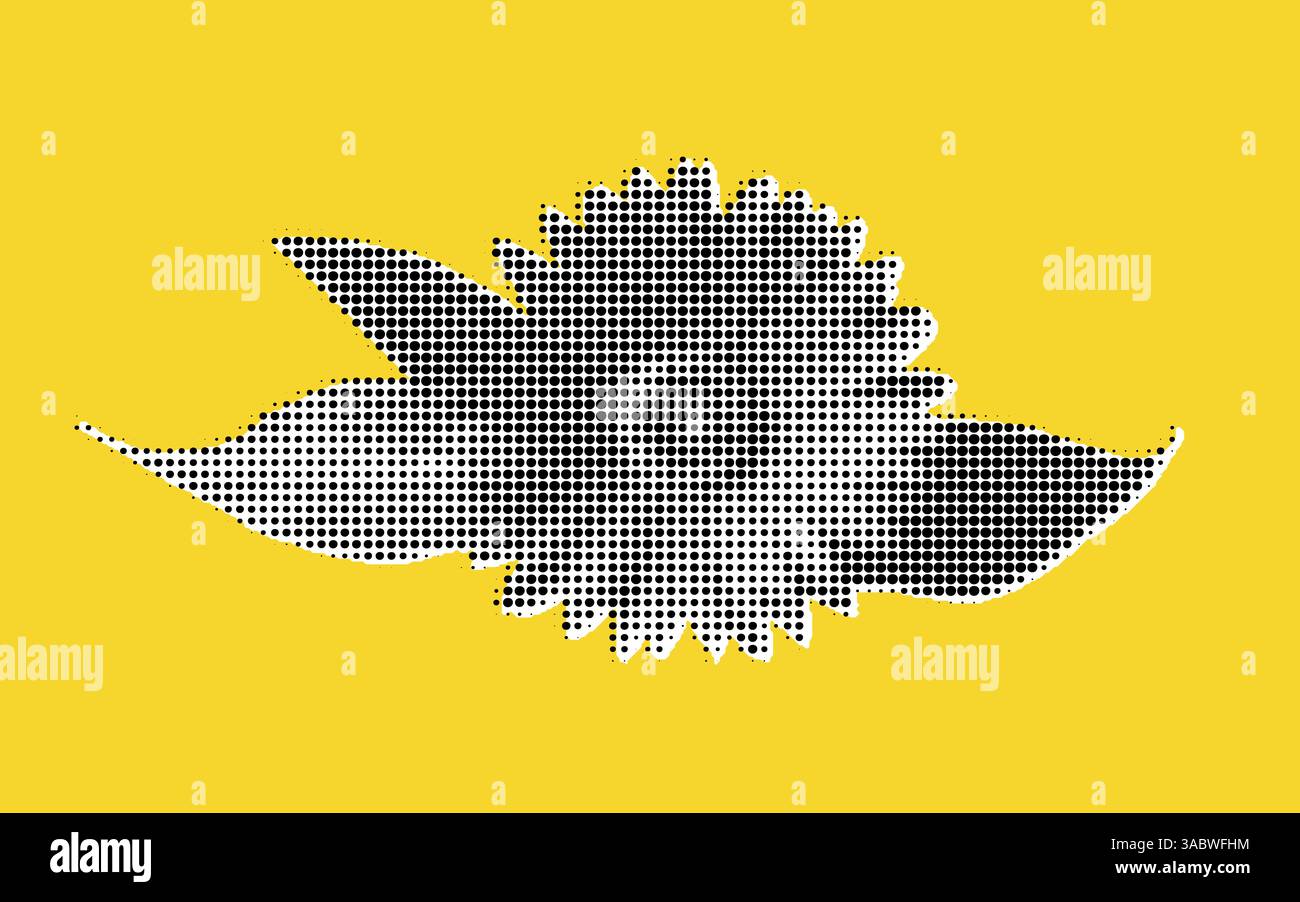 Design con fiore stilizzato con motivo tratteggiato Illustrazione Vettoriale