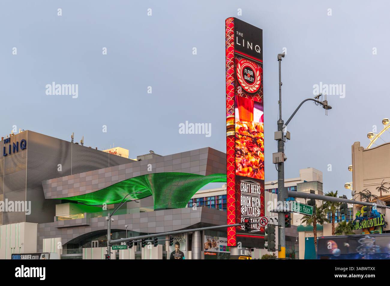 The Linq nel 2018. Il Linq è un hotel, un casinò e una passeggiata per lo shopping sulla Strip di Las Vegas Foto Stock
