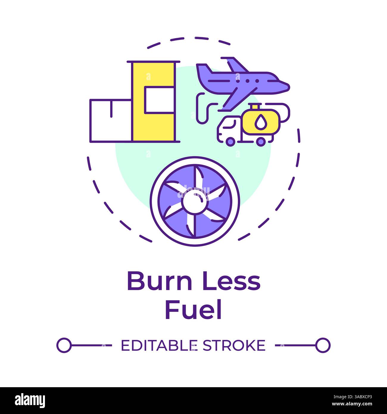 Icona Concept multicolore con consumo di carburante ridotto Illustrazione Vettoriale