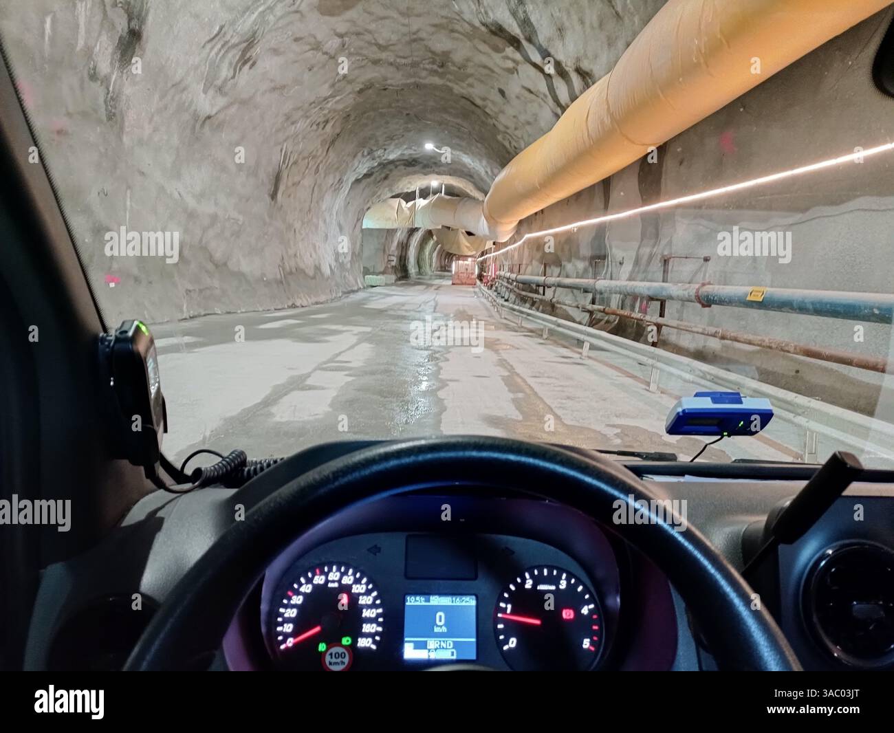 Francia Savoie Maurienne Haute-Maurienne Modane : visite du tunnel du chantier Lione-Torino Foto Stock