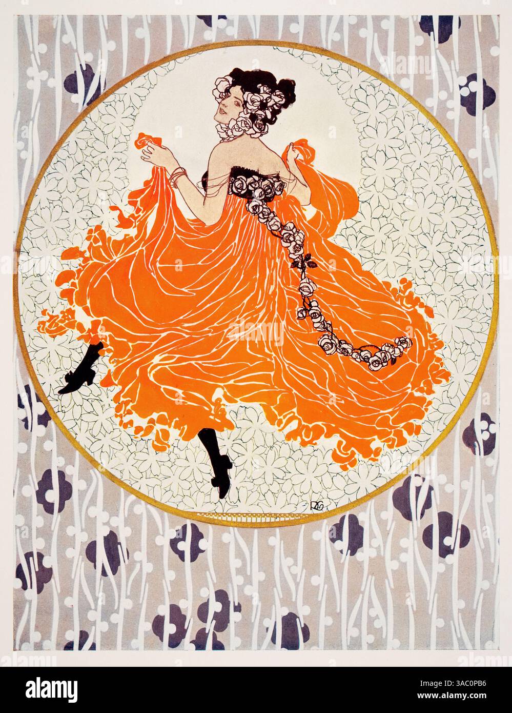Tanzerin danzatrice, donna che danza CAN-CAN, design di Remigius Geyling da Decorative Vorbilder XVII, 1906 Foto Stock Tanzerin danzatrice, donna che danza CAN-CAN, design di Remigius Geyling da Decorative Vorbilder XVII, 1906 Foto Stock