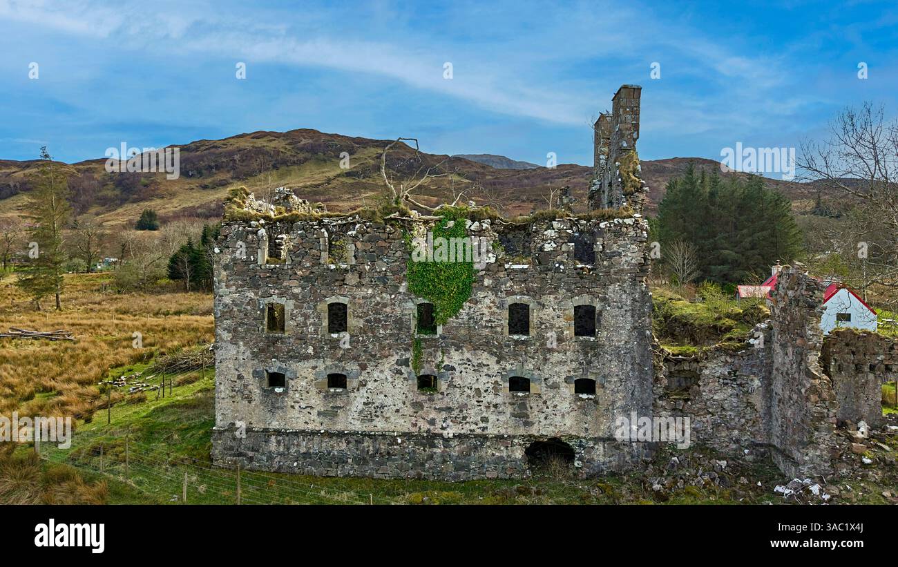 Bernera Barracks Glenelg West Highlands Scozia le rovine con tre livelli distinti Foto Stock
