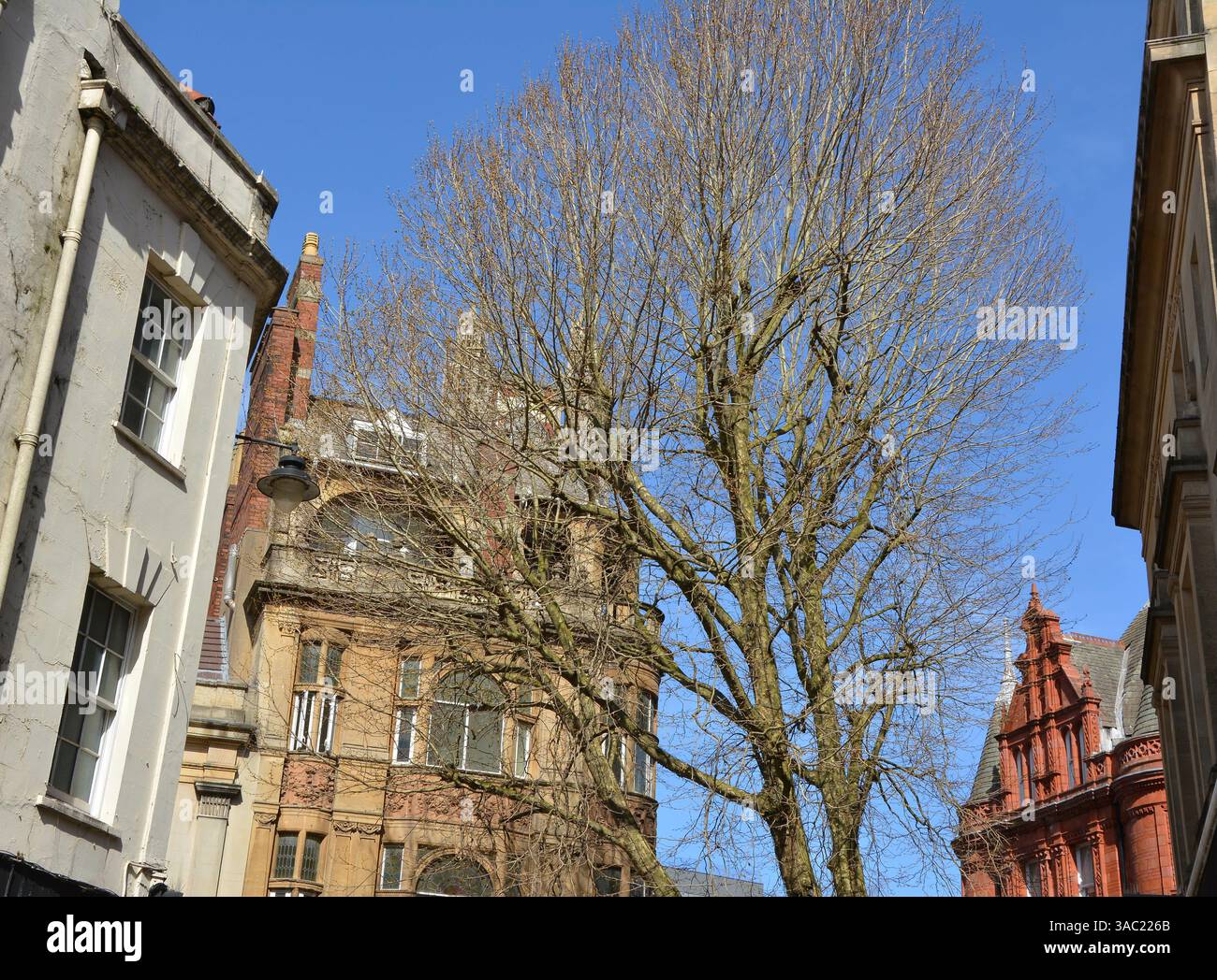 Historic Clare Street, Bristol, Inghilterra, Regno Unito. 1° aprile 2025. Foto Stock