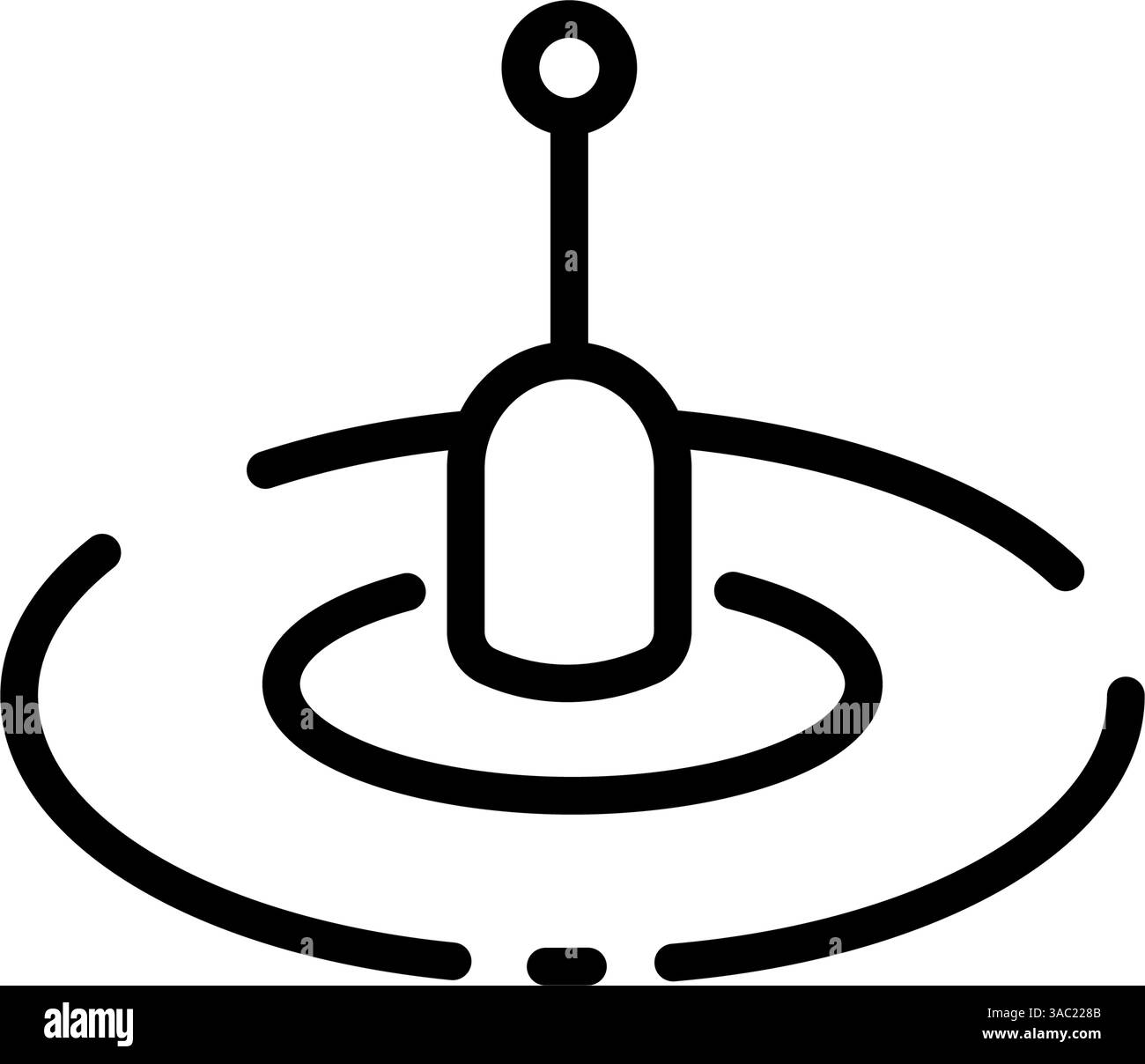 Icona galleggiante della canna da pesca. Cartello con la lenza da pesca. Cucina a base di pesce. Può essere utilizzato per argomenti quali l'alimentazione del mare, la pesca, l'industria, l'esportazione, la pesca. Illustrat vettoriale Illustrazione Vettoriale