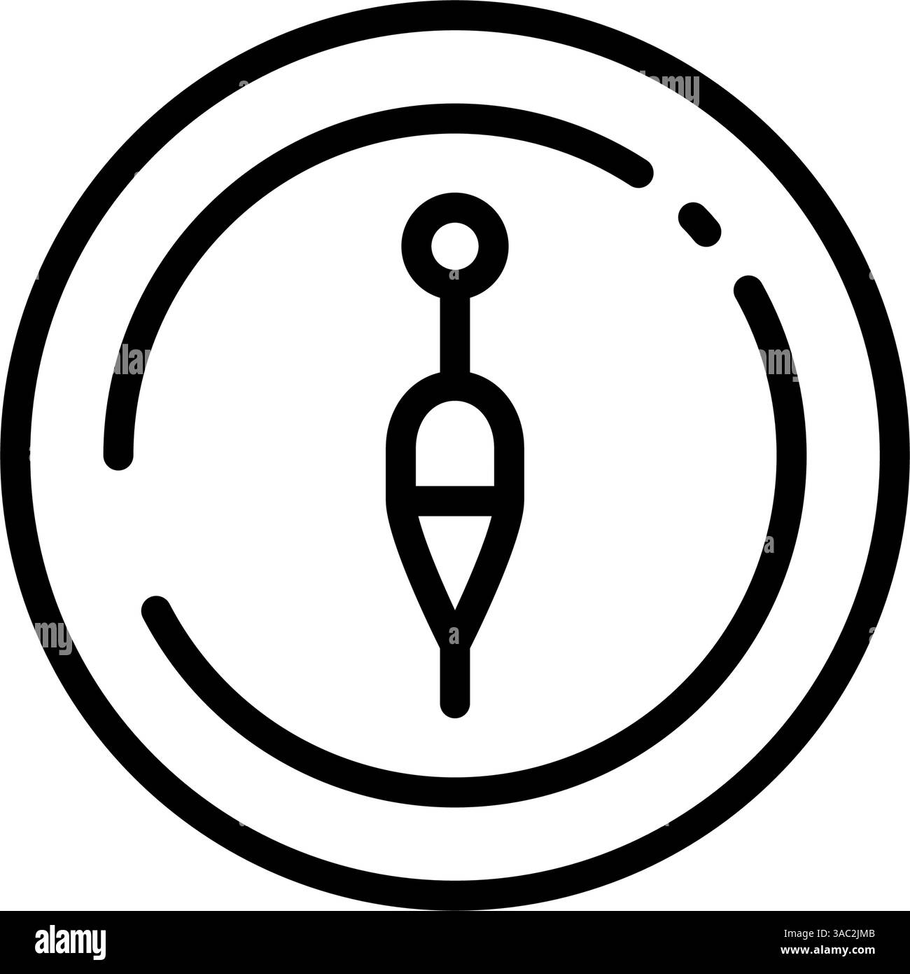 Icona galleggiante della canna da pesca. Cartello con la lenza da pesca. Cucina a base di pesce. Può essere utilizzato per argomenti quali l'alimentazione del mare, la pesca, l'industria, l'esportazione, la pesca. Illustrat vettoriale Illustrazione Vettoriale