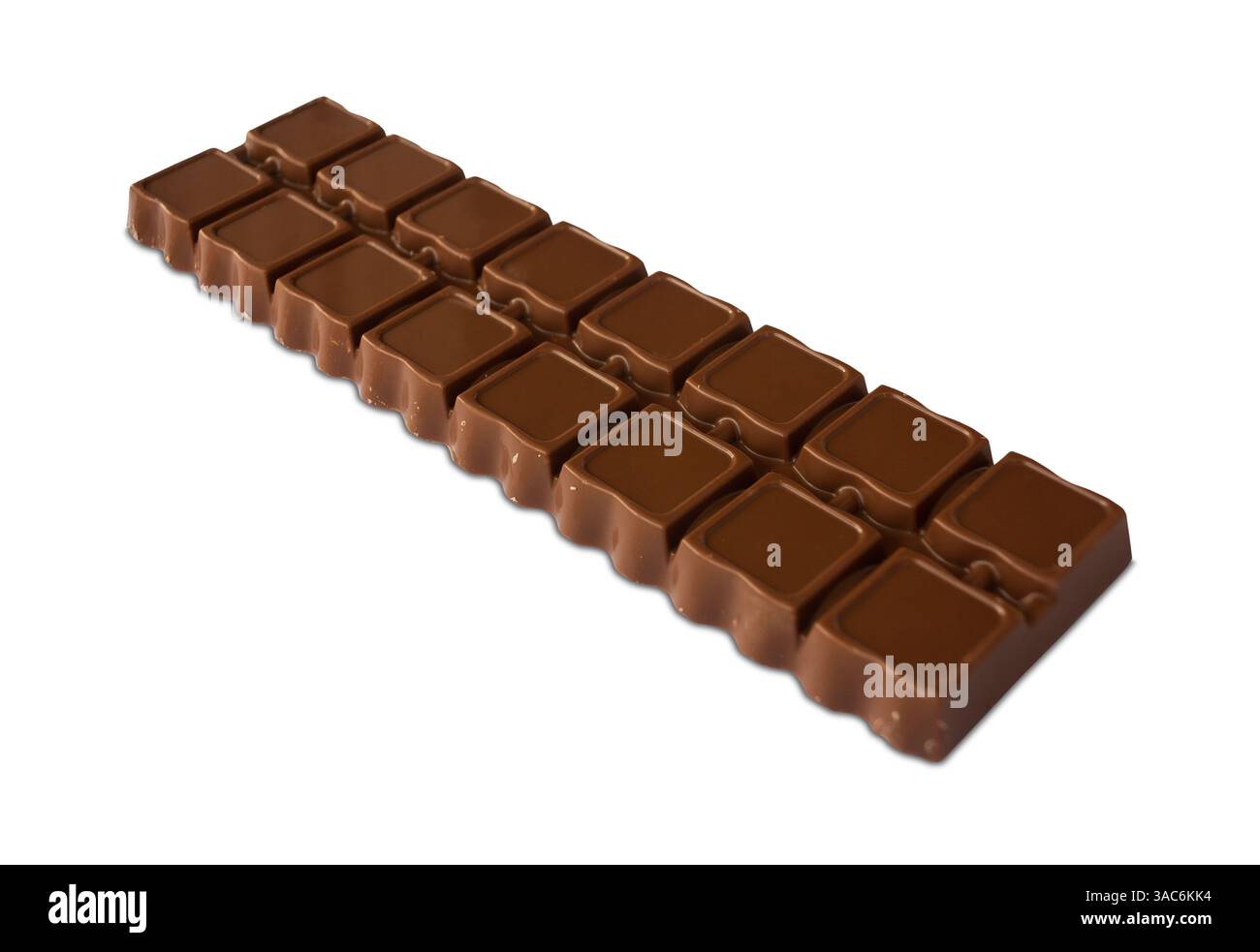 Tavoletta di cioccolato con mandorle isolate su sfondo bianco Foto Stock