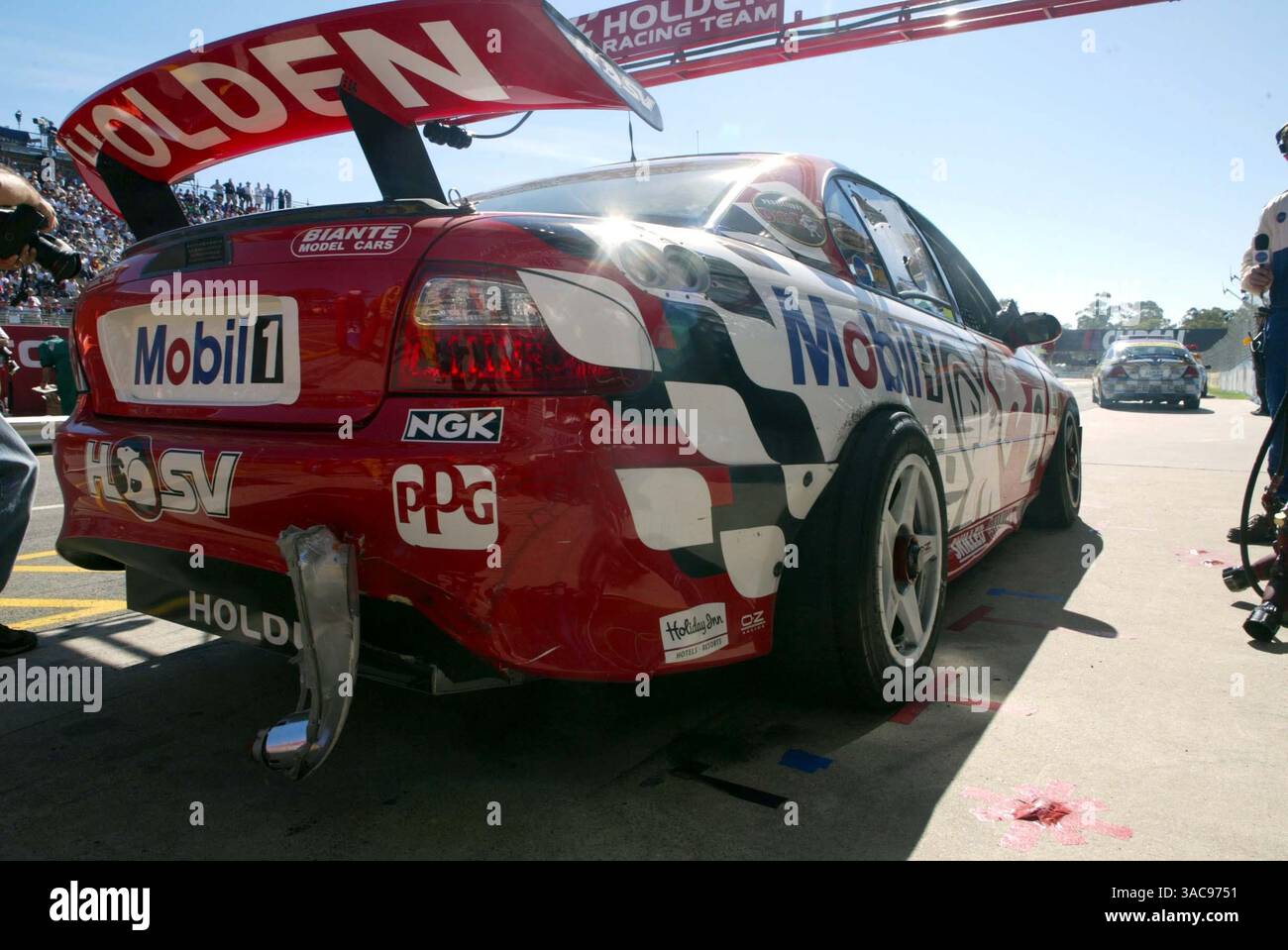 Jason Bright (AUS) si è ritirato dal comando con un assale rotto. Clipsal 500, Adelaide, Australia, 17 marzo 2002 (immagine di credito: ©Sutton Motorsports/ZUMA Press) Foto Stock