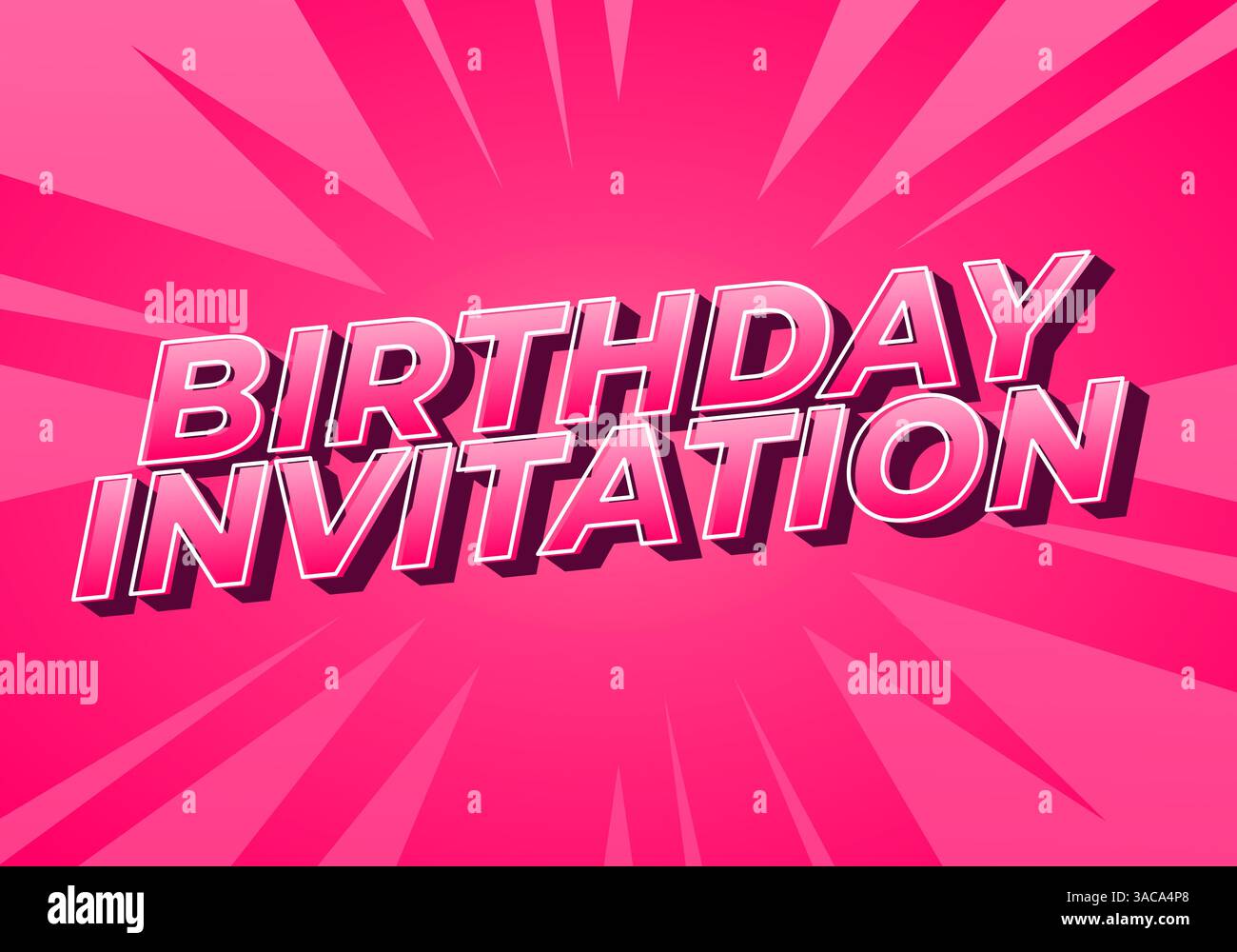Invito di compleanno. Design effetto testo per inviti online e stampati Illustrazione Vettoriale