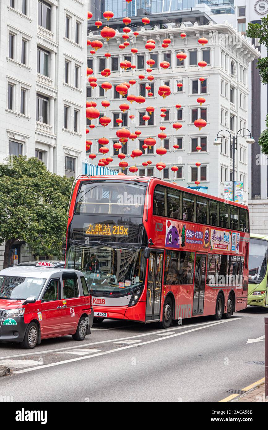 Un autobus 215x, Salisbury Road, Kowloon, Hong Kong, Cina Foto Stock