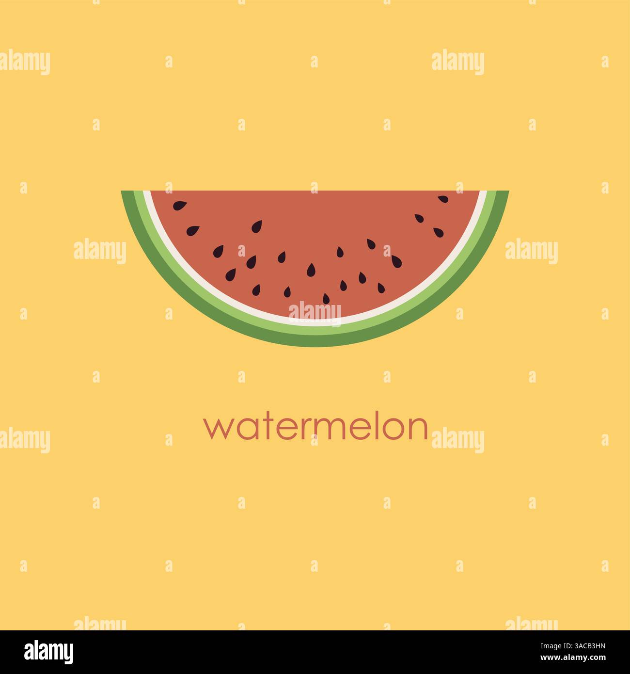 Poster minimalista anguria. Fetta di anguria su sfondo giallo. Illustrazione vettoriale Illustrazione Vettoriale