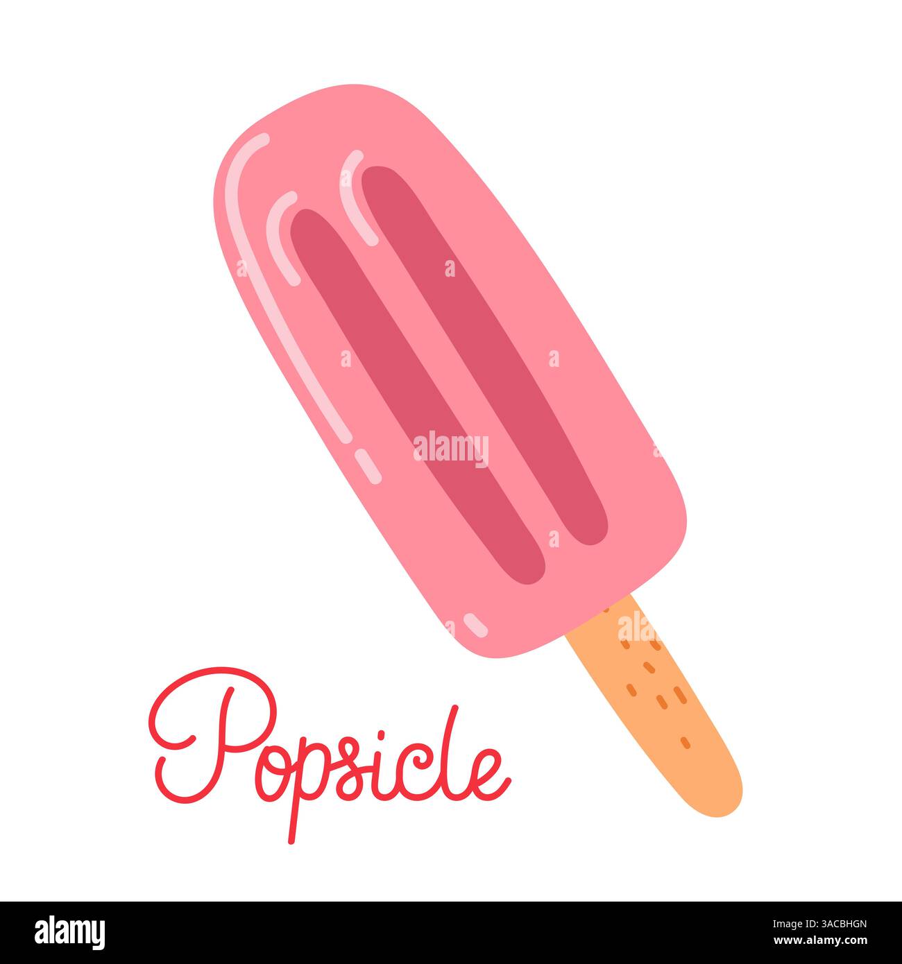 Goditi un popsicle rosa in una giornata di sole al parco con gli amici Illustrazione Vettoriale