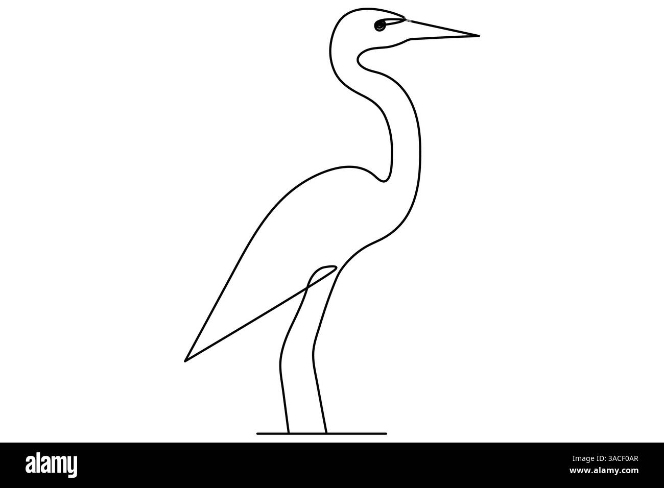 Disegno continuo su una linea del concetto dell'uccello flamingo illustrazione vettoriale del contorno modificabile Illustrazione Vettoriale