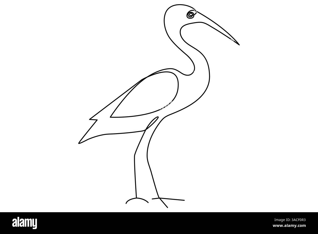 Disegno continuo su una linea del concetto dell'uccello flamingo illustrazione vettoriale del contorno modificabile Illustrazione Vettoriale