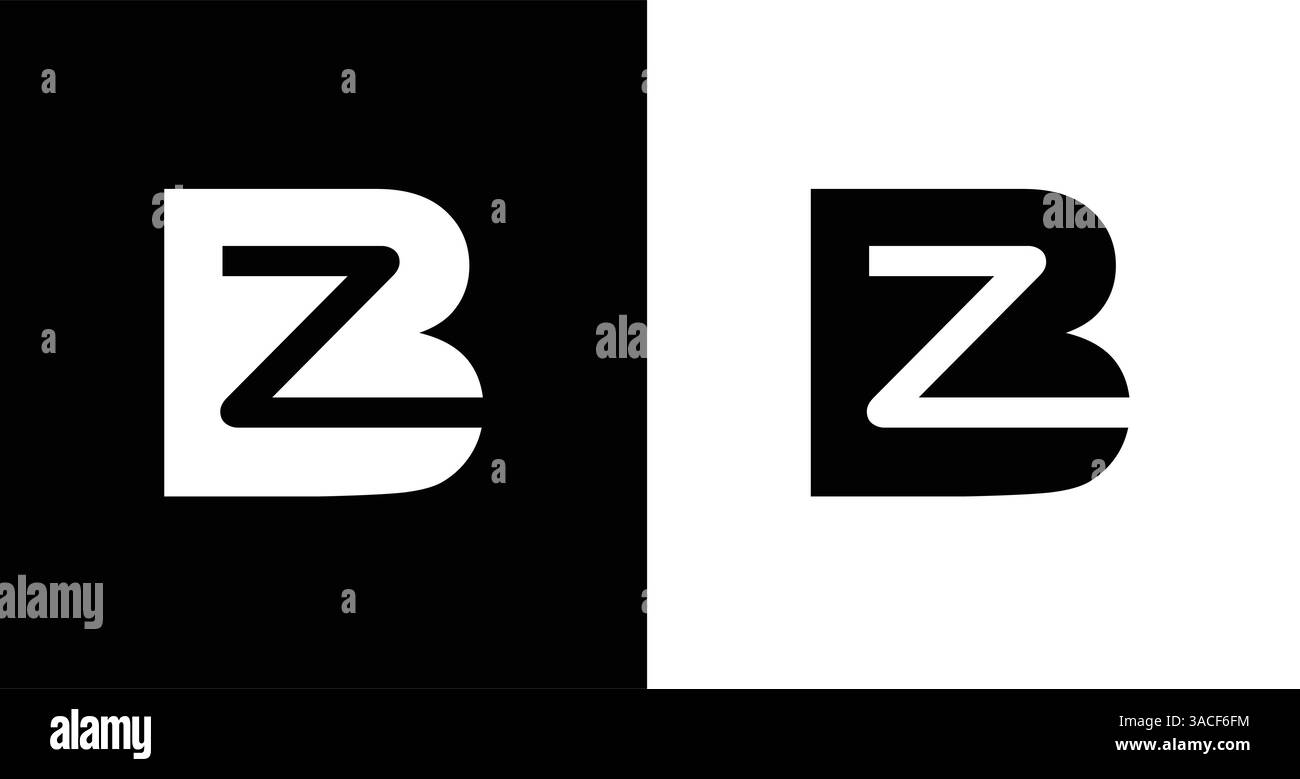 Lettere iniziali BZ, ZB astratta azienda Logo Design Vector Illustrazione Vettoriale