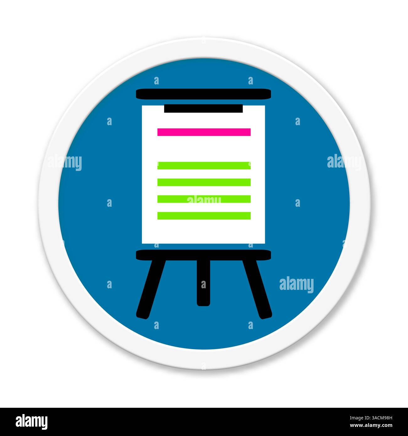 Il pulsante isolato rotondo con il simbolo mostra la lezione Foto Stock