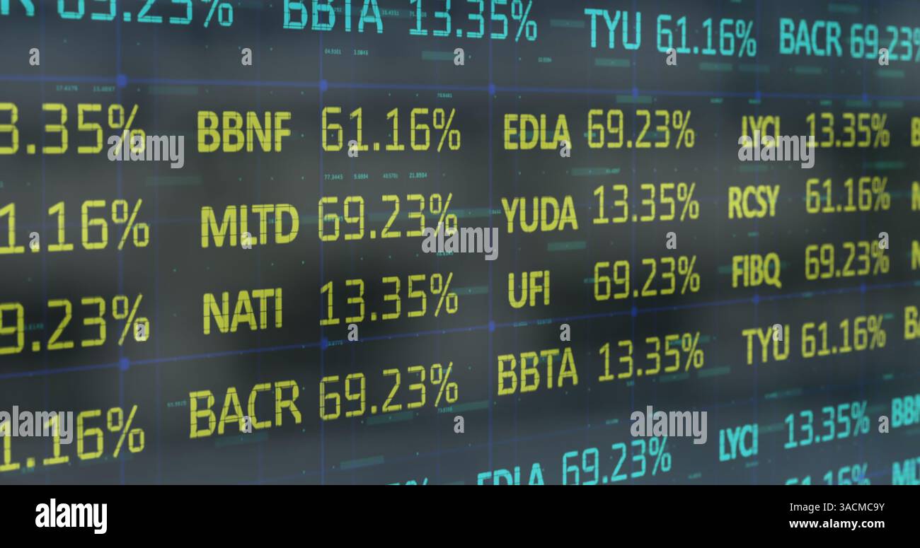 Immagine del trattamento dei dati finanziari Foto Stock